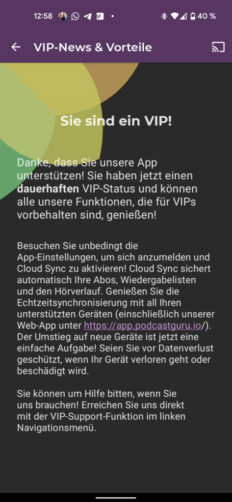 VIP-Abo-Dienst, ca. 13 Euro im Jahr / Bild-/Quelle: podcastguru.io