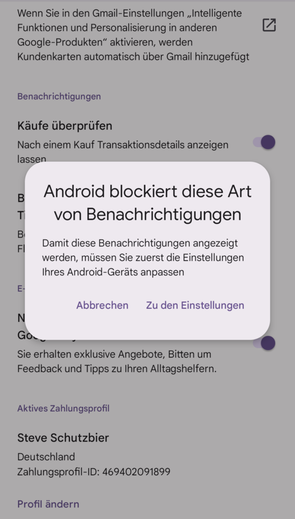 DA war ich echt baff: Android Telefon trifft Google App - und ich kann die Einstellung nicht sinnvoll auswählen! Wenn zwei Abteilungen nicht miteinander reden, eine Dritte aber schon die Fehlermeldung dafür hat. Ich schmeiß mich weg! / Bild-/Quelle: privat
