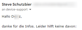Ich bin leider doch immer noch viel zu höflich - und ja, das Niveau der Antworten wurde nicht besser! / Bild-/Quelle: privat