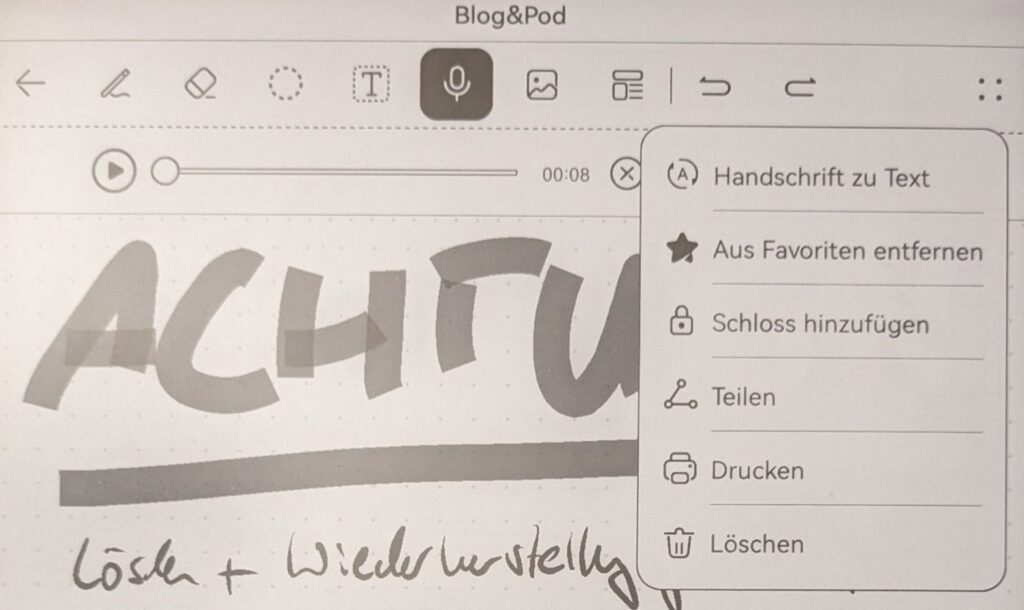 Ganz am rechten Ende, das Würfel-Augen-Menü und seine Funktionen / Bild-/Quelle: privat