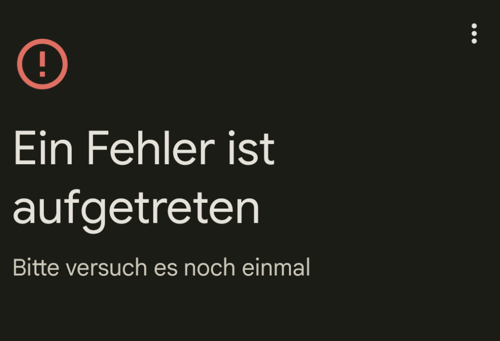 Ein Google Handy spricht mit einem Google Gerät und die meistgezeigte Meldung ist diese! Muss ich mehr sagen? / Bild-/Quelle: privat