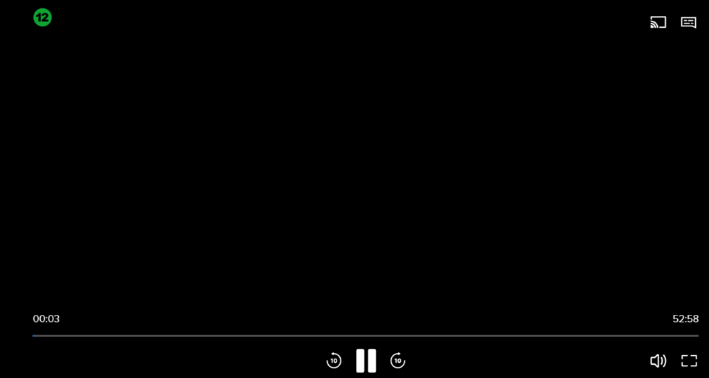 ...wenn die Sicherheitsfunktion gegen Screenshots zu viel gekostet hat: rudimentäre Steuerelemente im Abspielbereich / Bild-/Quelle: ibdnhubzs.de