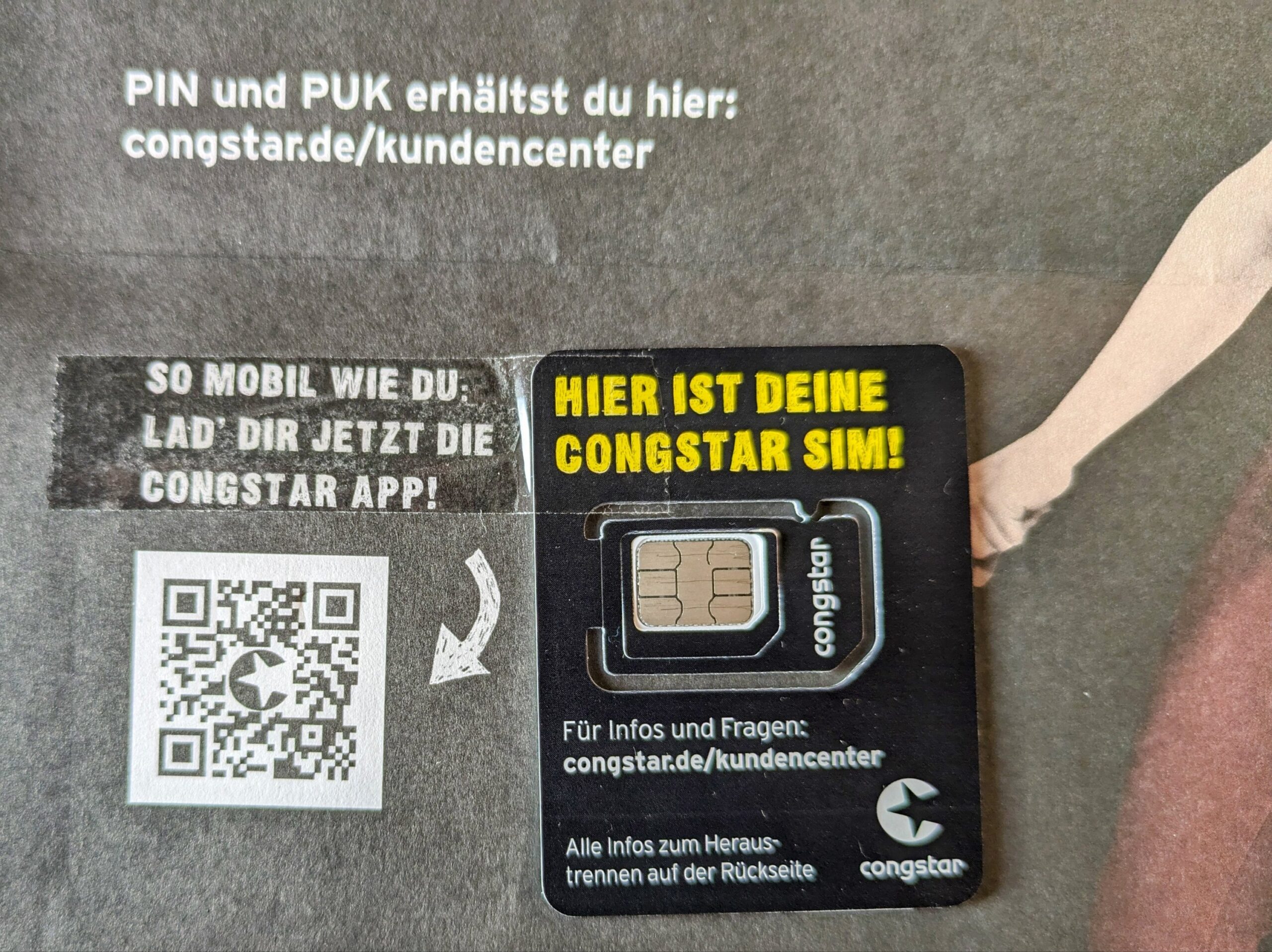 Da ist sie, meine neue Congstar-SIM - eSim folgte am Tag nach Inbetriebnahme / Bild-/Quelle: ibdnhubzs.de